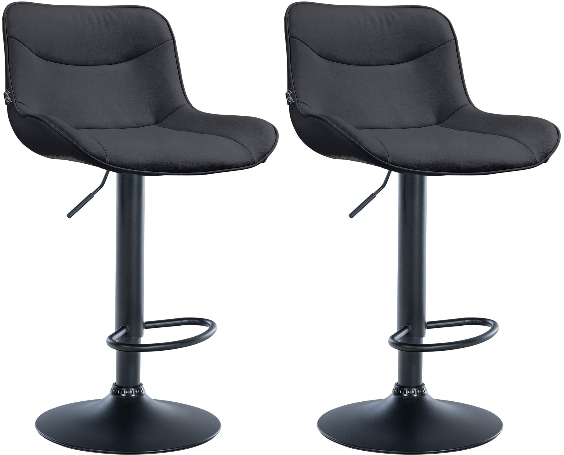 2-delige Set Barkrukken - Krukken - Ergonomisch Comfort, In Hoogte Verstelbaar Kleur zwart Onderstel Kleur zwart