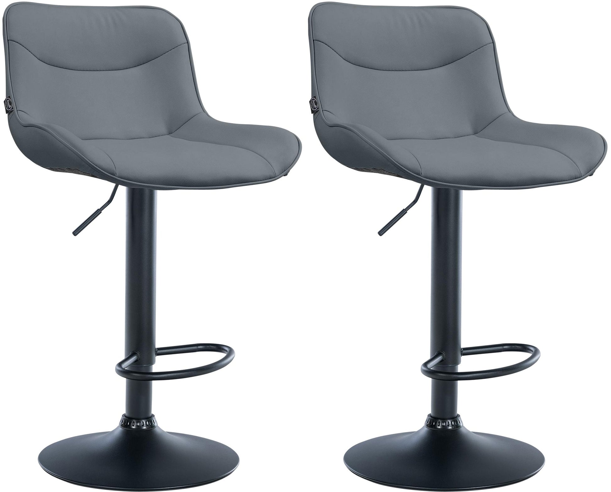 2-delige Set Barkrukken - Krukken - Ergonomisch Comfort, In Hoogte Verstelbaar Kleur grijs Onderstel Kleur zwart