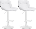 2-delige Set Barkrukken - Krukken - Ergonomisch Comfort, In Hoogte Verstelbaar Kleur wit Onderstel Kleur wit