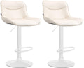 2-delige Set Barkrukken - Krukken - Ergonomisch Comfort, In Hoogte Verstelbaar Kleur crème Onderstel Kleur wit