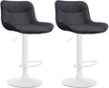 2-delige Set Barkrukken - Krukken - Ergonomisch Comfort, In Hoogte Verstelbaar Kleur zwart Onderstel Kleur wit