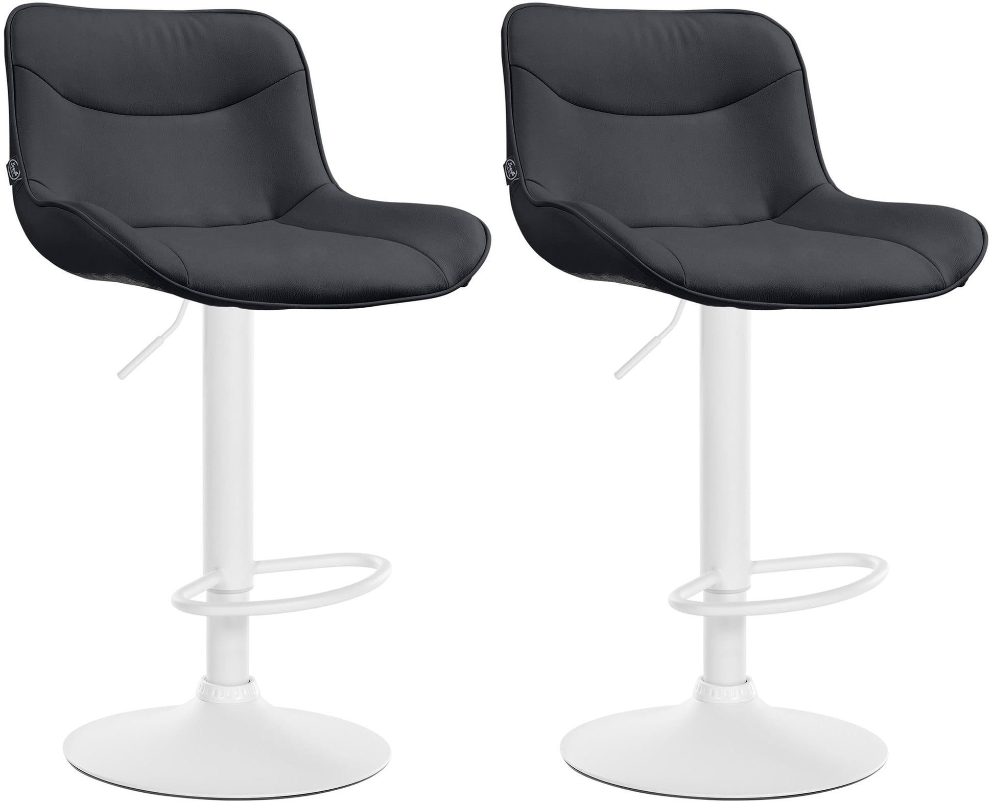 2-delige Set Barkrukken - Krukken - Ergonomisch Comfort, In Hoogte Verstelbaar Kleur zwart Onderstel Kleur wit