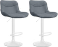 2-delige Set Barkrukken - Krukken - Ergonomisch Comfort, In Hoogte Verstelbaar Kleur grijs Onderstel Kleur wit
