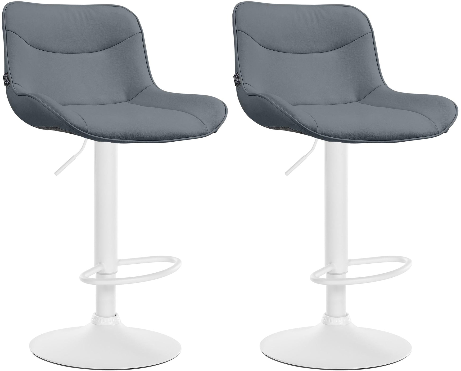 2-delige Set Barkrukken - Krukken - Ergonomisch Comfort, In Hoogte Verstelbaar Kleur grijs Onderstel Kleur wit