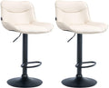 2-delige Set Barkrukken - Krukken - Ergonomisch Comfort, In Hoogte Verstelbaar Kleur crème Onderstel Kleur zwart