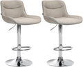 Set van 2 stoffen Barkrukken - Draaibare Krukken - Verstelbare Hoogte en Ergonomisch Comfort Kleur taupe