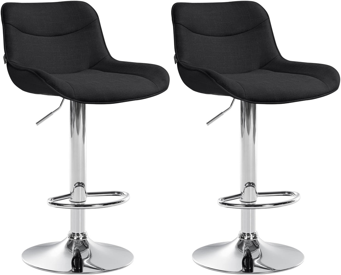 2-delige Set Moderne Barkrukken - Barstoelen - Verstelbare Hoogte, Optimaal Comfort Kleur zwart