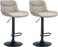 Set van 2 Verstelbare Barkrukken - Stoffen Barkrukken - Hoog Comfort en 360° Draaifunctie Kleur taupe