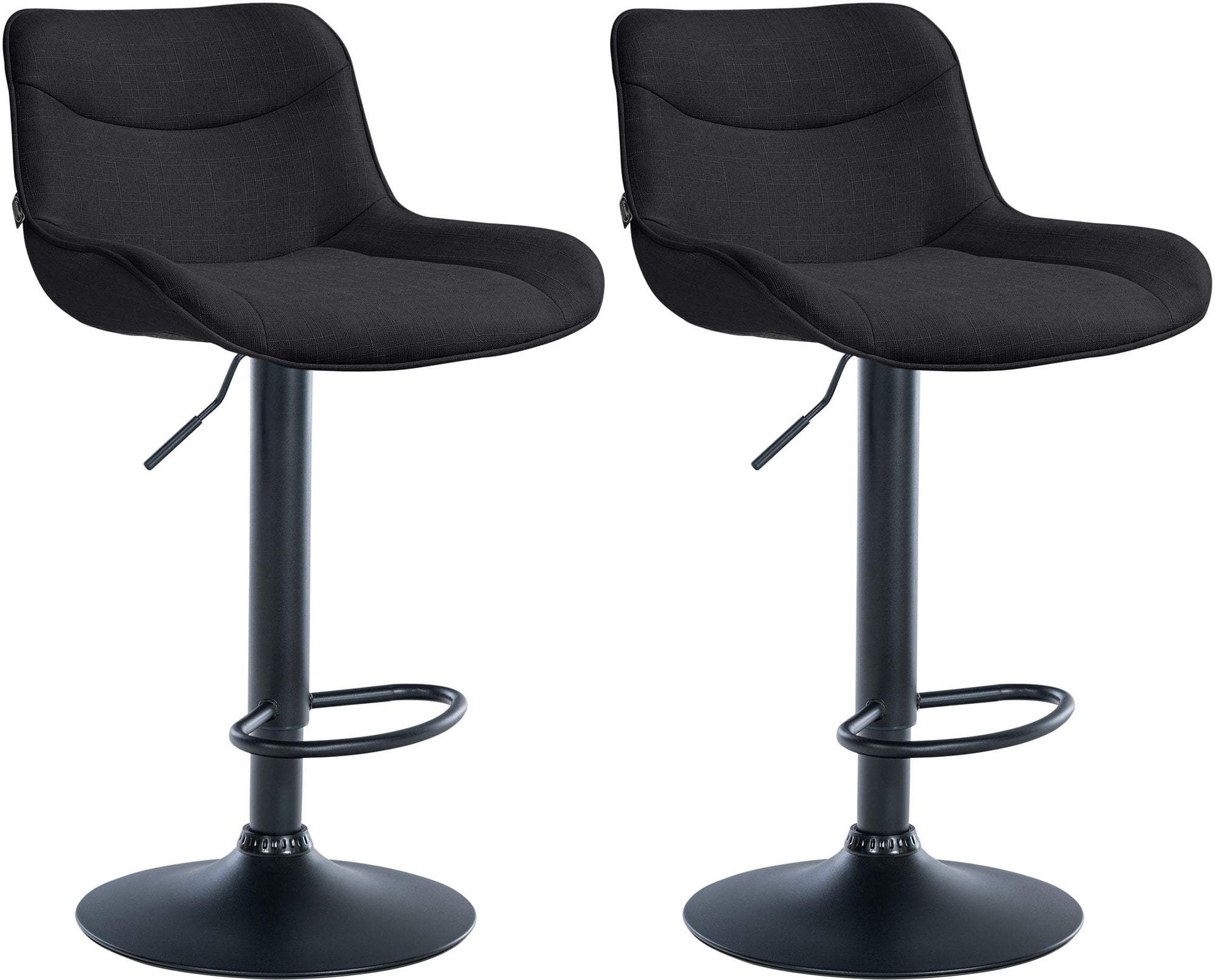 2-delige set Verstelbare Barkrukken - Stoelen - Ergonomisch Comfort Kleur zwart