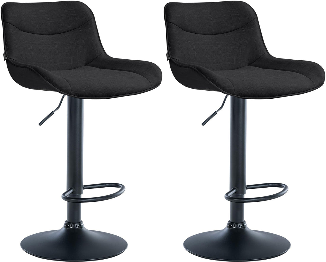 2-delige set Verstelbare Barkrukken - Stoelen - Ergonomisch Comfort Kleur zwart
