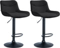 2-delige set Verstelbare Barkrukken - Stoelen - Ergonomisch Comfort Kleur zwart