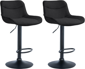 2-delige set Verstelbare Barkrukken - Stoelen - Ergonomisch Comfort Kleur zwart