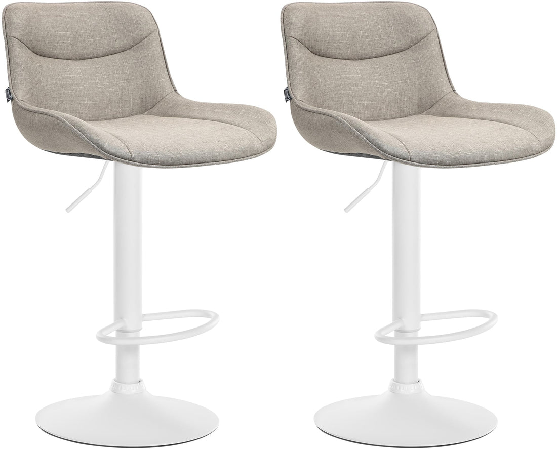 Set van 2 Stoffen Barkrukken - Hoge Krukken - Ergonomisch Comfort & 360° Draaibaar Kleur taupe