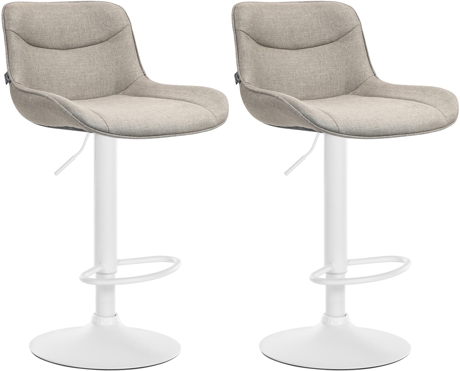 Set van 2 Stoffen Barkrukken - Hoge Krukken - Ergonomisch Comfort & 360° Draaibaar Kleur taupe