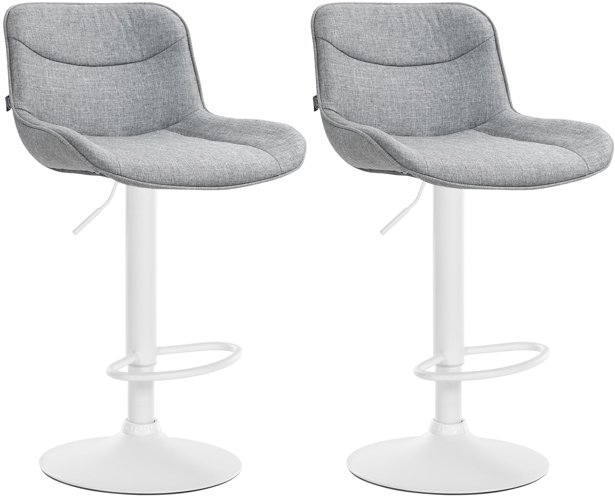 Set van 2 stoffen barkrukken - Krukken - 360° Draaifunctie voor optimaal comfort Kleur grijs