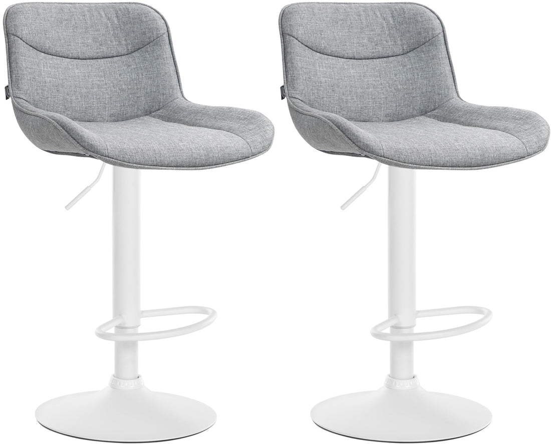 Set van 2 stoffen barkrukken - Krukken - 360° Draaifunctie voor optimaal comfort Kleur grijs