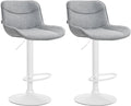 Set van 2 stoffen barkrukken - Krukken - 360° Draaifunctie voor optimaal comfort Kleur grijs