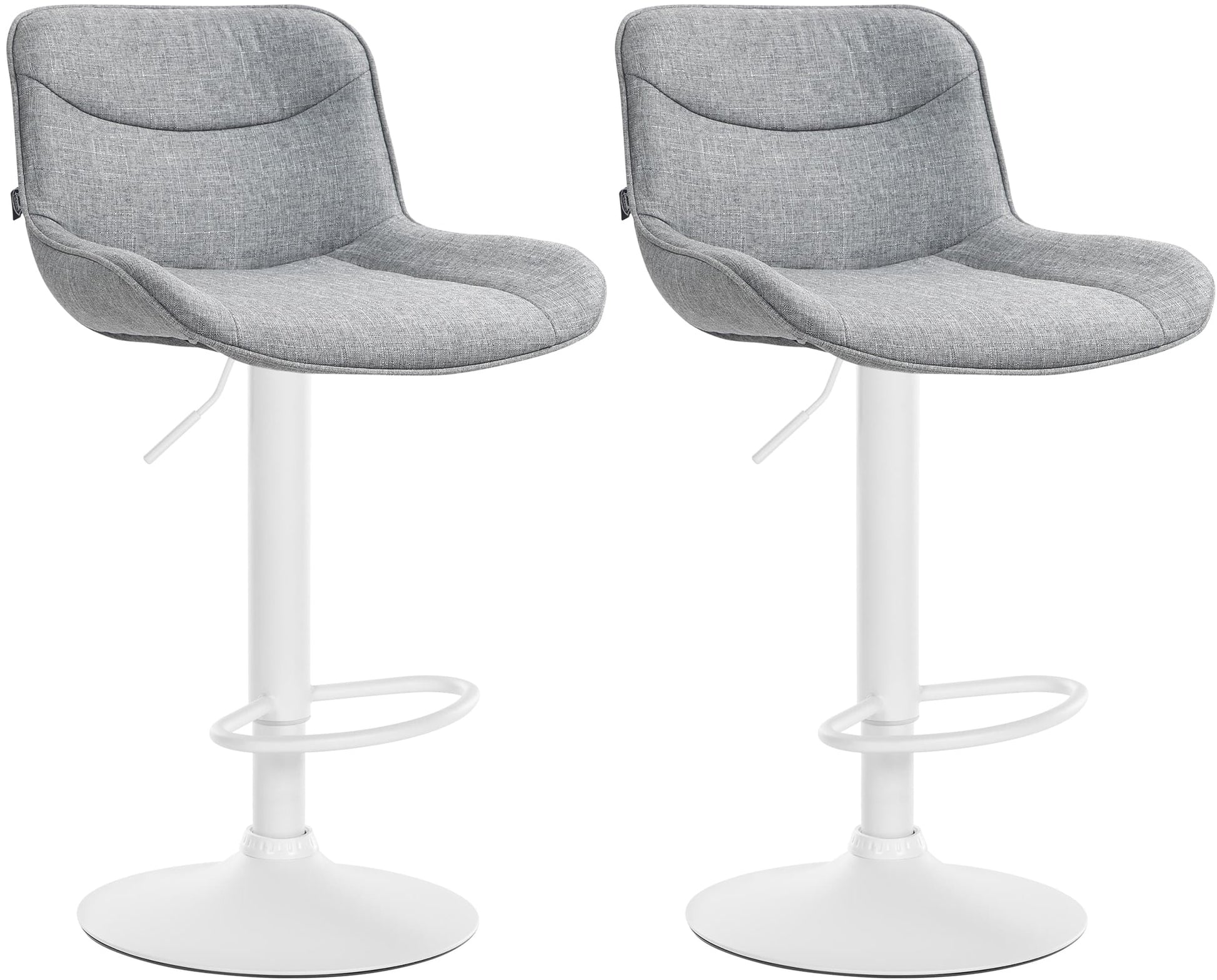 Set van 2 stoffen barkrukken - Krukken - 360° Draaifunctie voor optimaal comfort Kleur grijs
