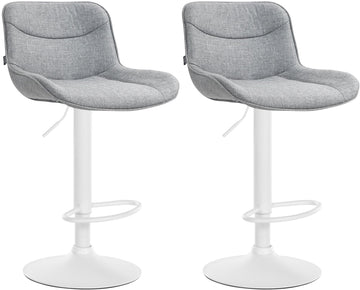 Set van 2 stoffen barkrukken - Krukken - 360° Draaifunctie voor optimaal comfort Kleur grijs