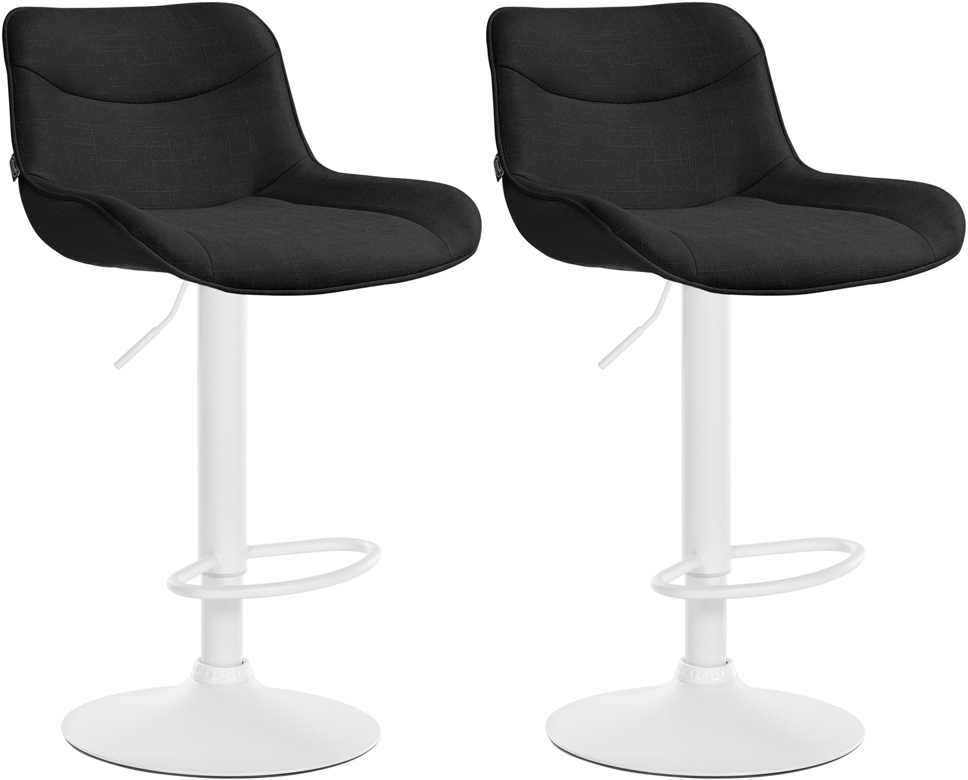 Set van 2 Stoffen Barkrukken - Barstoelen - Hoogte Verstelbaar & Ergonomisch Comfort Kleur zwart