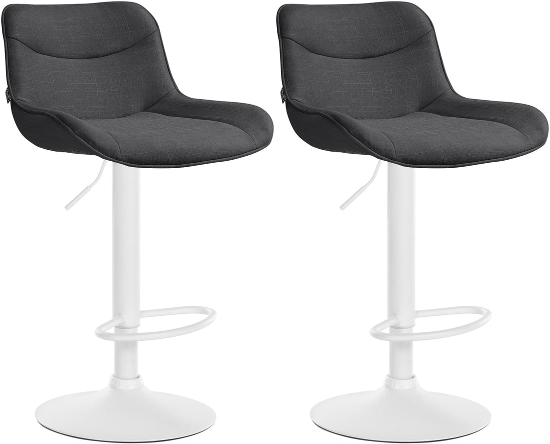 Set van 2 Stoffen Barkrukken - Hoogte Verstelbaar - Modern Design & Comfortabel Kleur donkergrijs