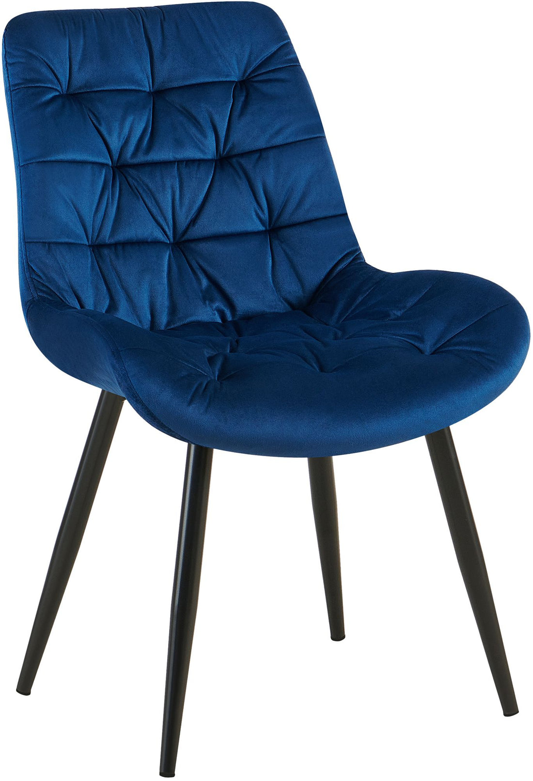 Eetkamerstoel, Fluwelen Fauteuil, Hoog Zitcomfort - Tijdloze Uitstraling Kleur donkerblauw
