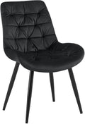Eetkamerstoel, Fluwelen Fauteuil, Hoog Zitcomfort - Tijdloze Uitstraling Kleur zwart