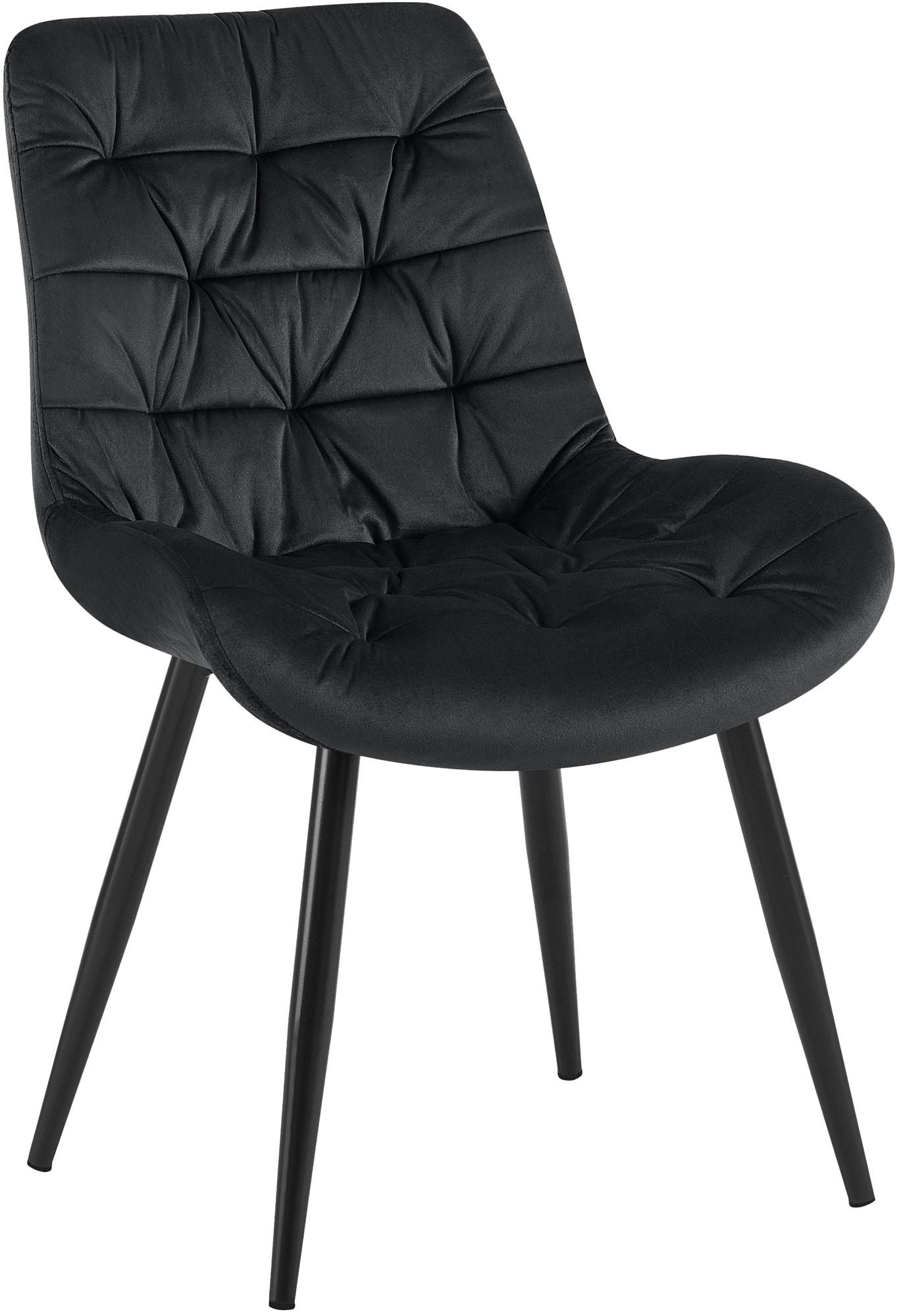 Eetkamerstoel, Fluwelen Fauteuil, Hoog Zitcomfort - Tijdloze Uitstraling Kleur zwart