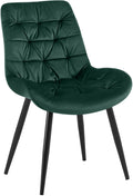 Eetkamerstoel, Fluwelen Fauteuil, Hoog Zitcomfort - Tijdloze Uitstraling Kleur groen