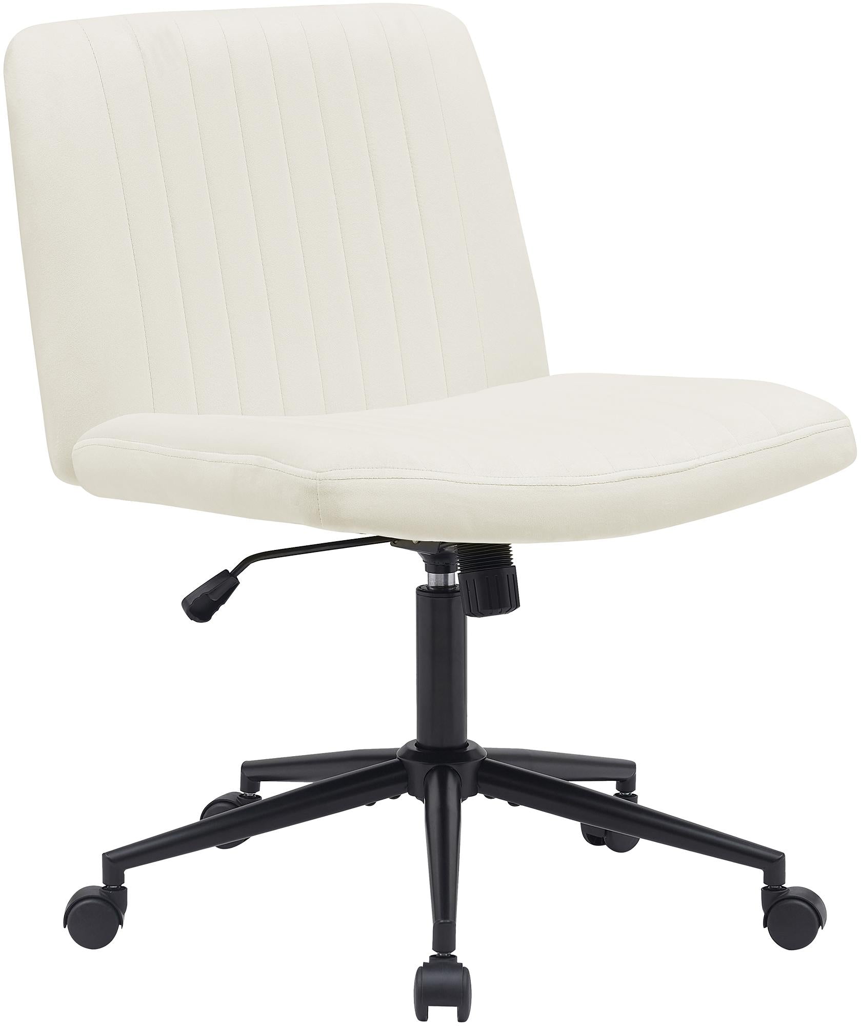 Bureaustoel - Ergonomische Draaistoel - Hoogte Verstelbaar & 360 Graden Draaiend Kleur crème Materiaal zacht