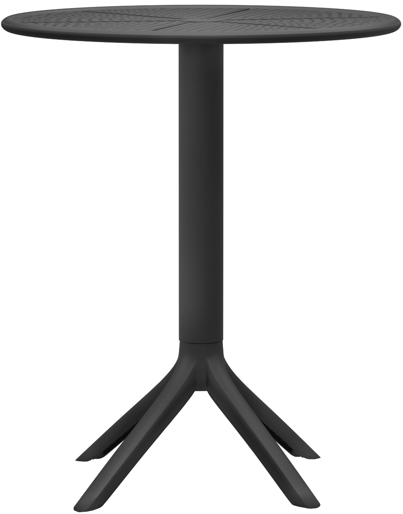 Ronde Tafel 60 cm - Terras Tafel - Weerbestendig Polypropyleen Kleur zwart