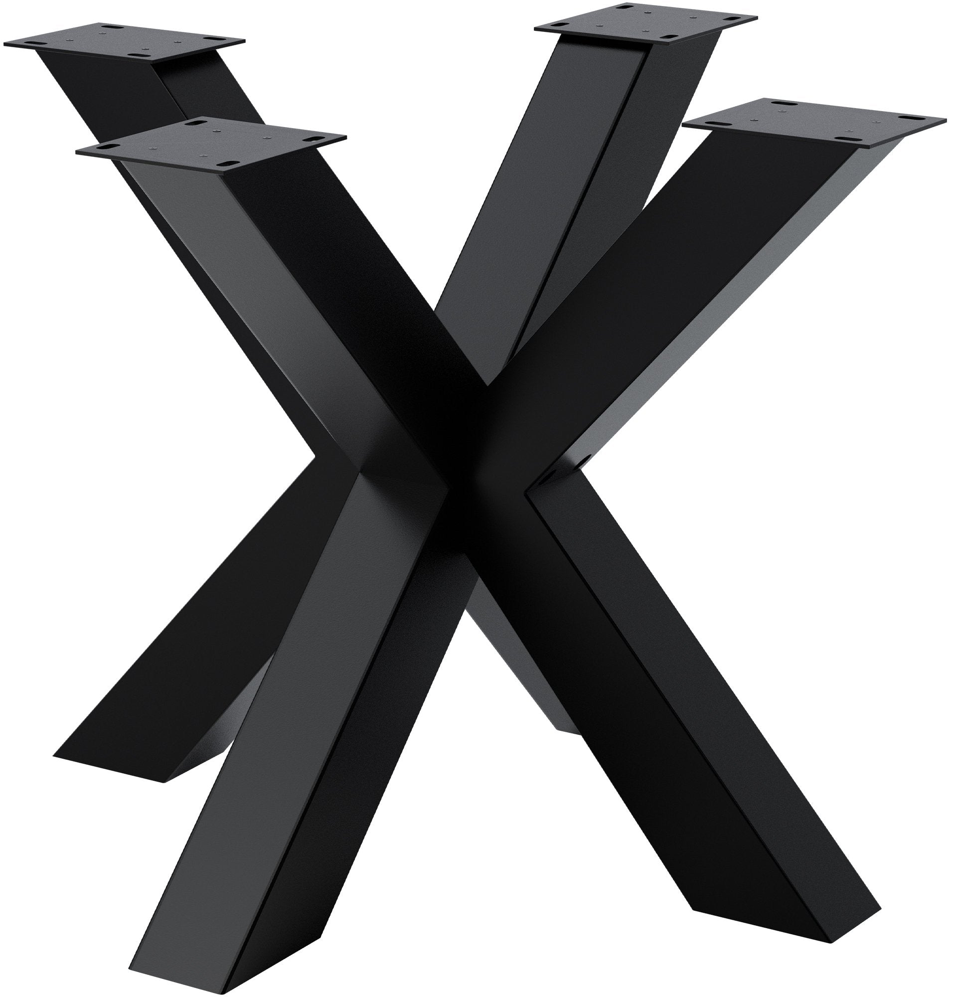 Industriële tafelpoten zwart, onderstel - Stervorm, 300 kg draagkracht, verstelbare voeten Kleur zwart