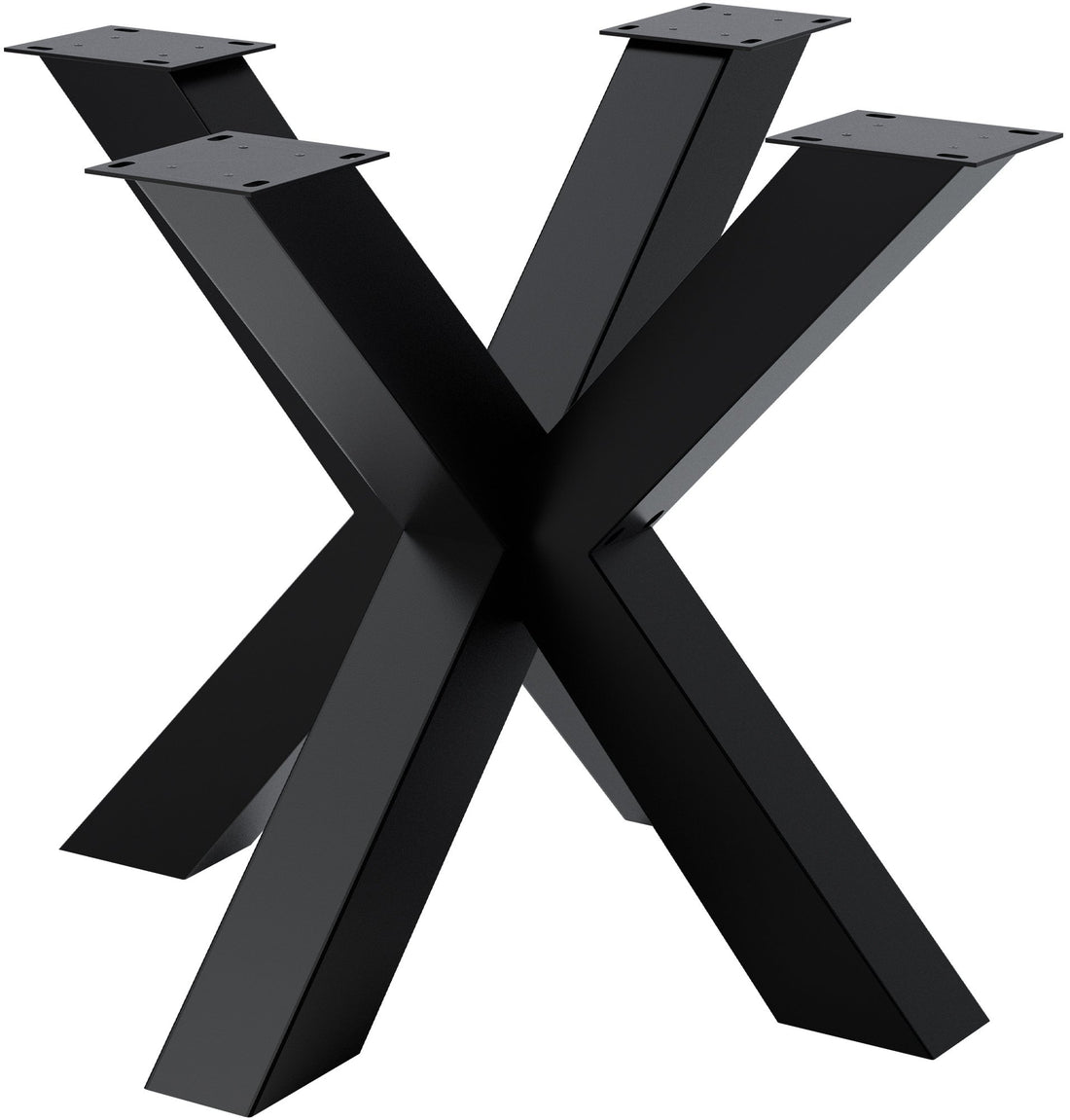 Industriële tafelpoten zwart, onderstel - Stervorm, 300 kg draagkracht, verstelbare voeten Kleur zwart