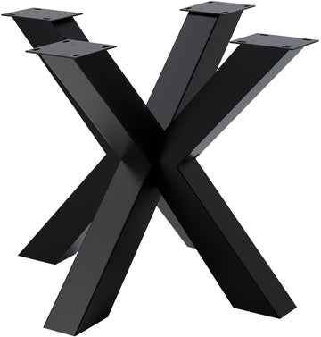 Industriële tafelpoten zwart, onderstel - Stervorm, 300 kg draagkracht, verstelbare voeten Kleur zwart