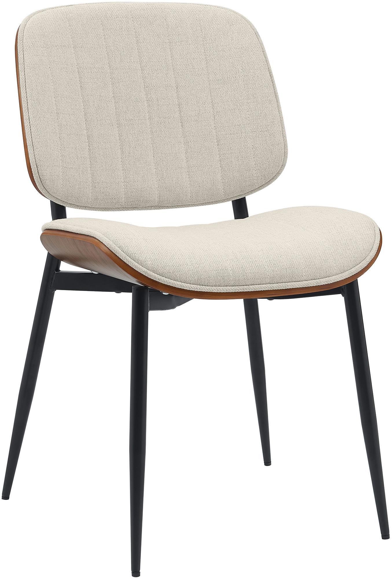 Stijlvolle Eetkamerstoel - Keukenstoel - Comfortabele Zitervaring & Duurzaamheid Kleur walnoot/creme Materiaal Stof