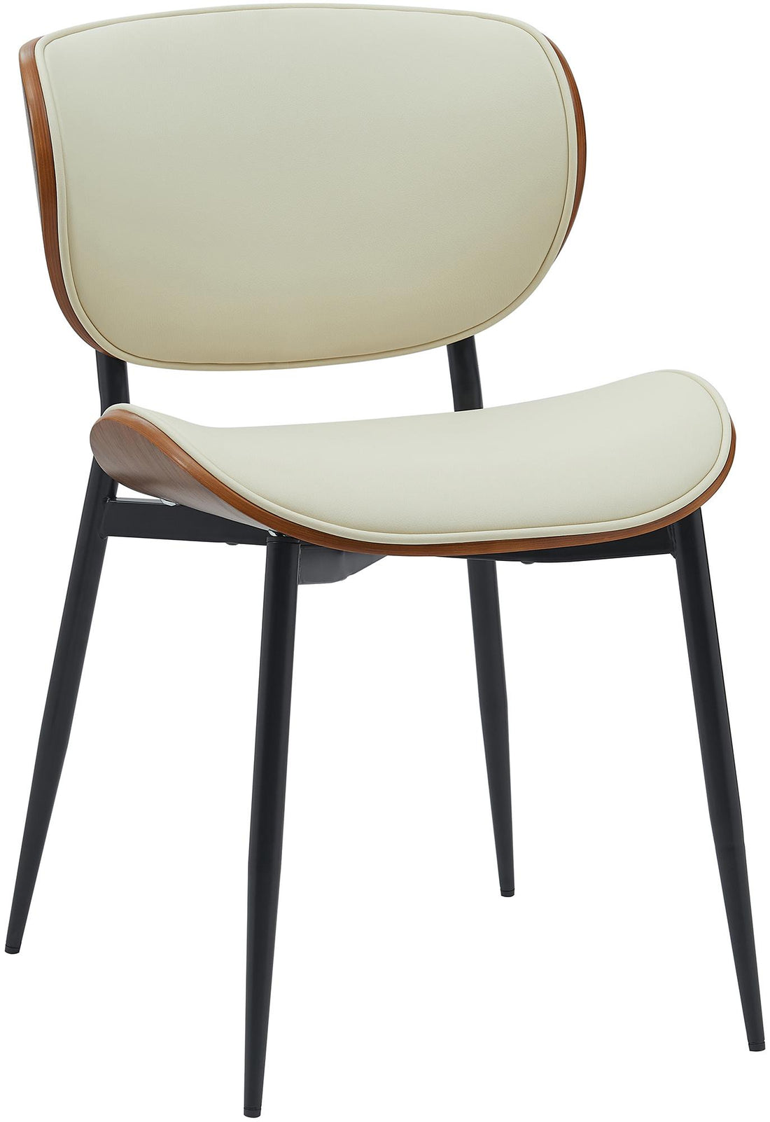 Elegante Eetkamerstoel - Zitstoel - Hoog zitcomfort, Onderhoudsvriendelijk Kleur walnoot/zwart Materiaal kunstleer