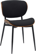 Elegante Eetkamerstoel - Zitstoel - Hoog zitcomfort, Onderhoudsvriendelijk Kleur walnoot/zwart Materiaal Stof