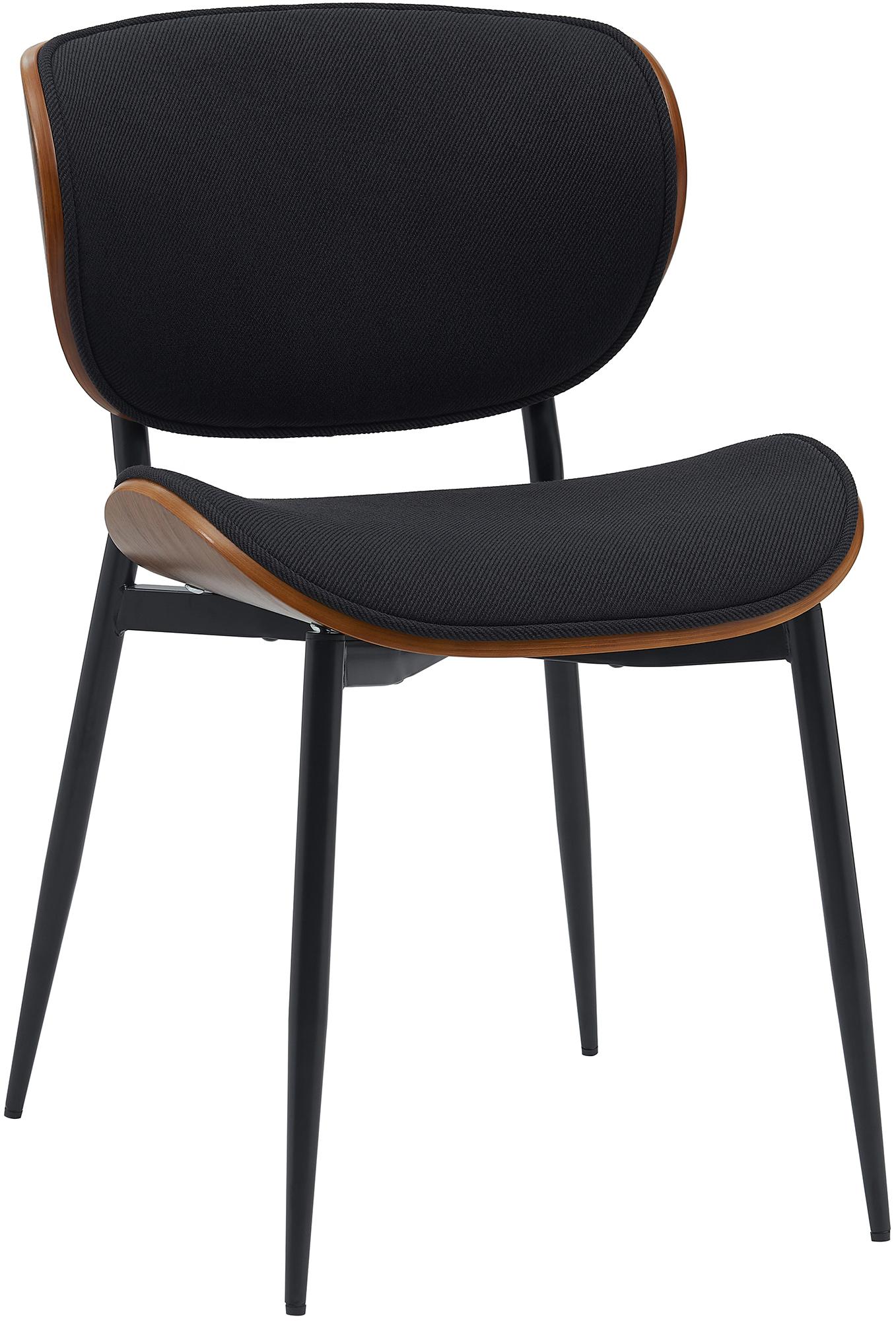 Elegante Eetkamerstoel - Zitstoel - Hoog zitcomfort, Onderhoudsvriendelijk Kleur walnoot/zwart Materiaal Stof