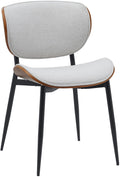 Elegante Eetkamerstoel - Zitstoel - Hoog zitcomfort, Onderhoudsvriendelijk Kleur walnoot/creme Materiaal Stof