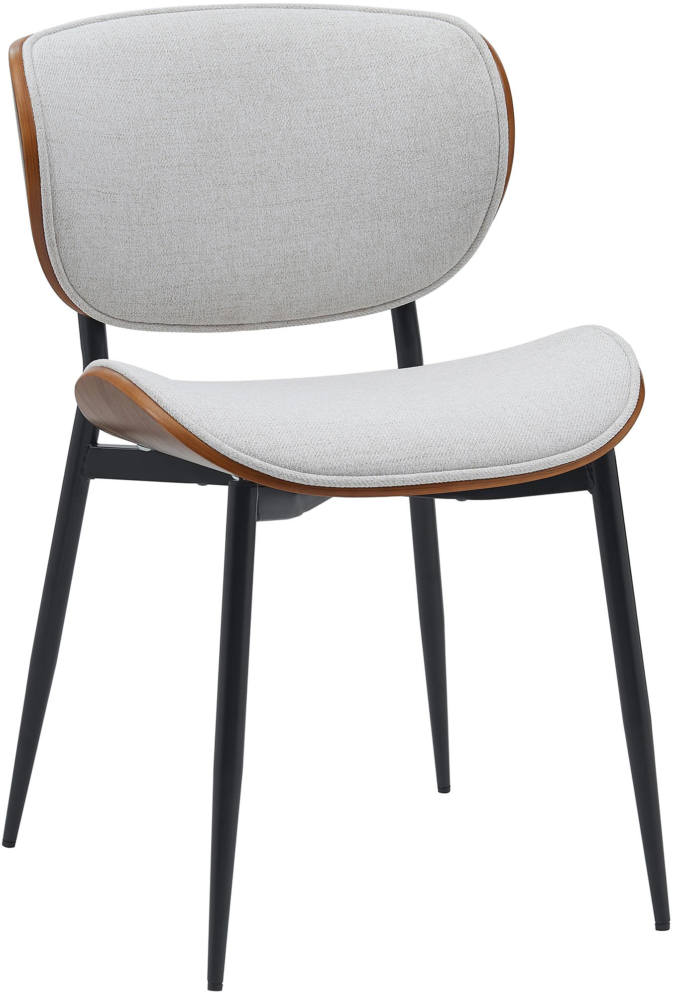 Elegante Eetkamerstoel - Zitstoel - Hoog zitcomfort, Onderhoudsvriendelijk Kleur walnoot/creme Materiaal Stof