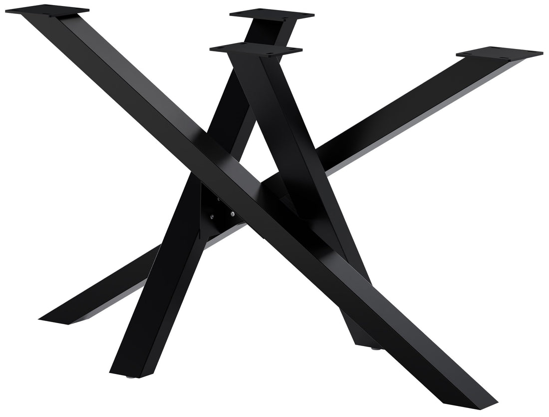 Industriële Tafelpoten - Staanders - Sterk Gepoedercoat Staal, Inclusief Vloerdoppen Kleur zwart Maat