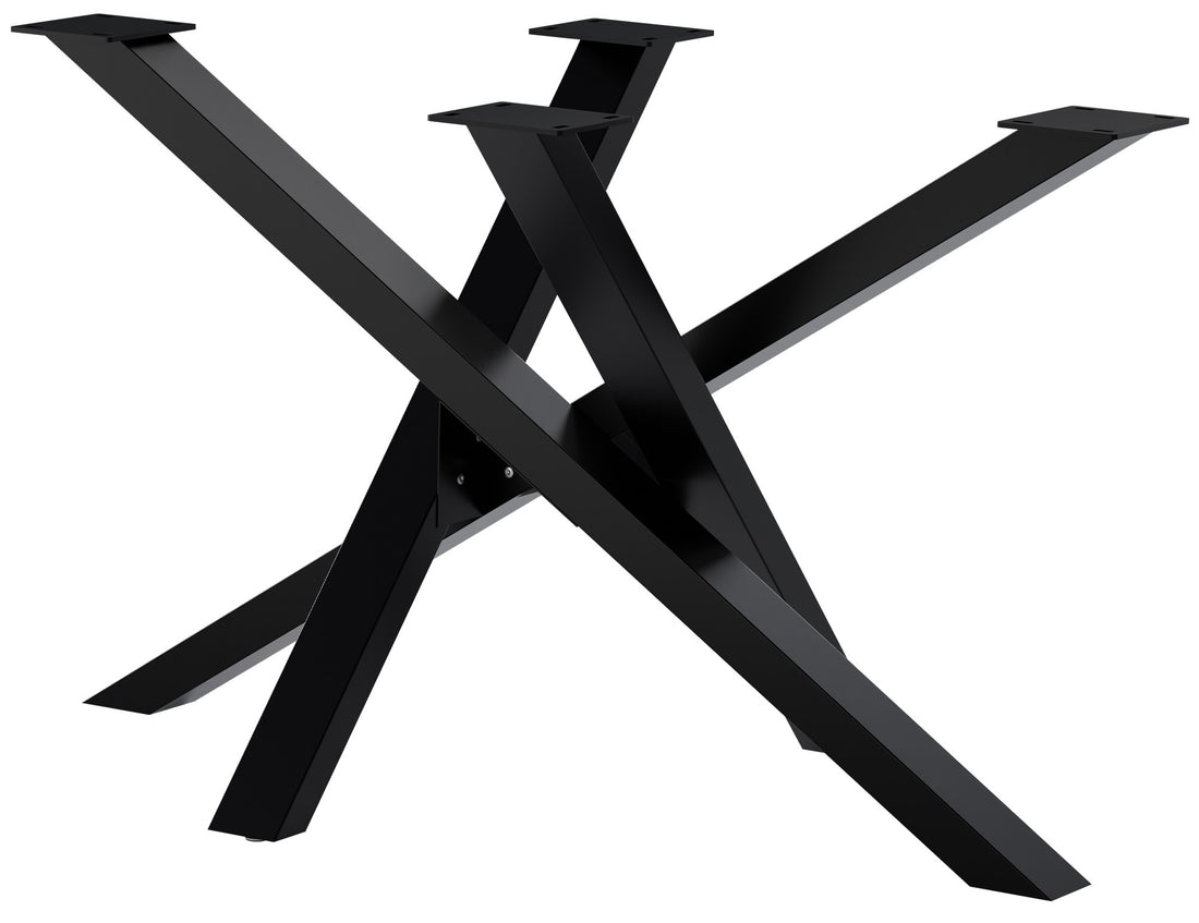 Industriële Tafelpoten - Staanders - Sterk Gepoedercoat Staal, Inclusief Vloerdoppen Kleur zwart Maat