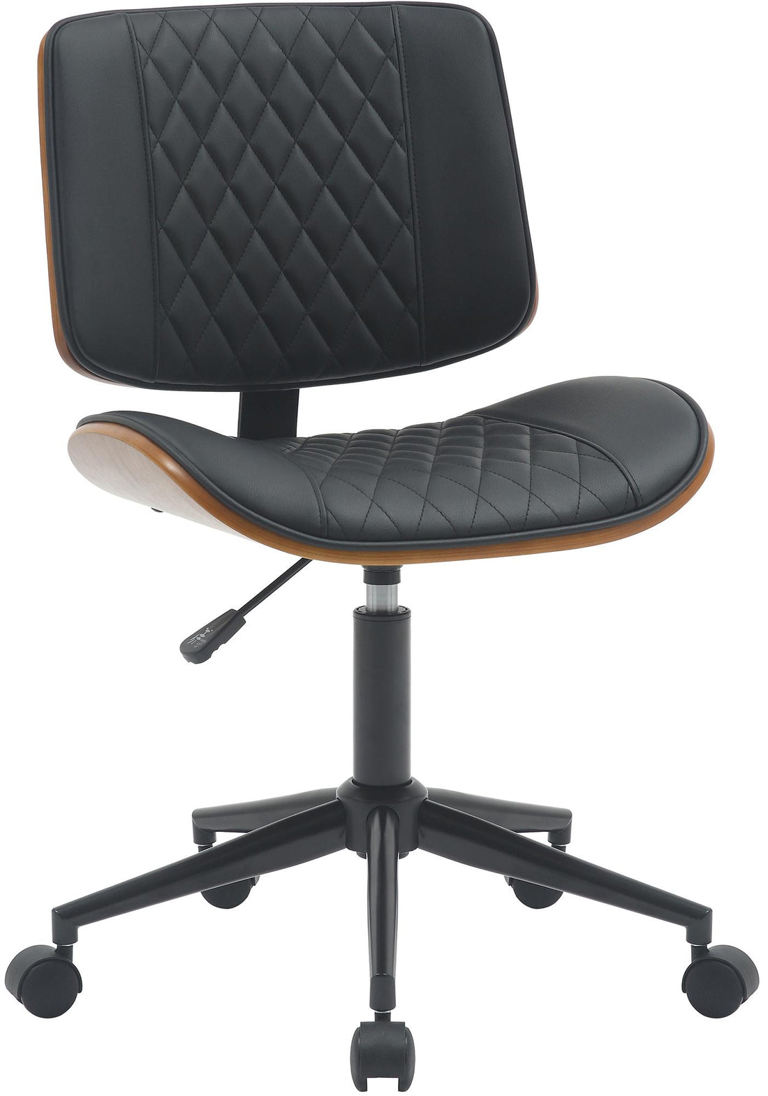 Bureaustoel, Kantoormeubel, Gebogen Hout Design - Comfortabel & Verstelbaar Kleur walnoot/zwart