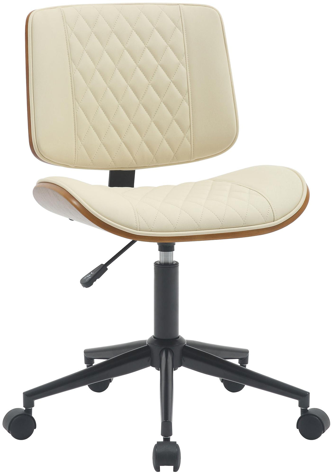 Bureaustoel, Kantoormeubel, Gebogen Hout Design - Comfortabel & Verstelbaar Kleur walnoot/zwart