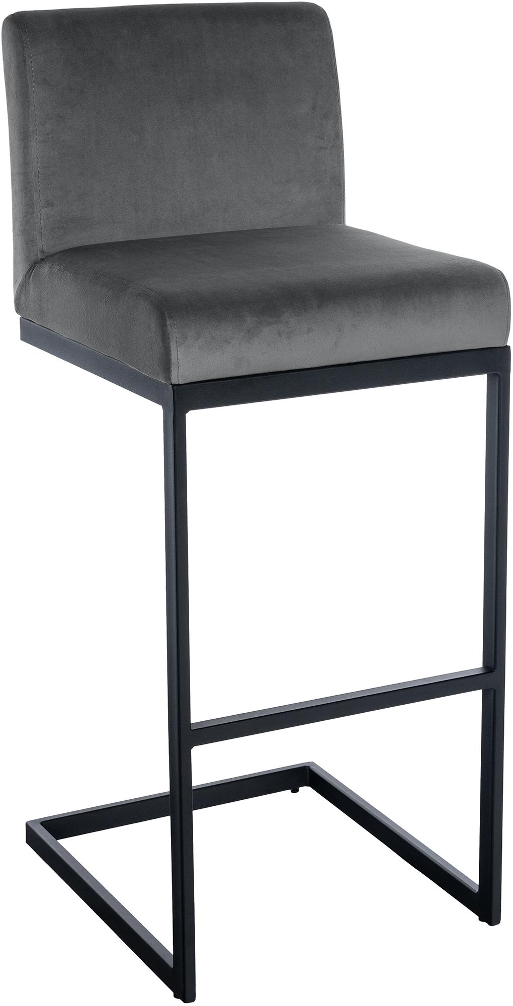 Barhocker - Kruk - Modern Design & Comfort - Fluwelen en Metalen Afwerking Kleur donkergrijs