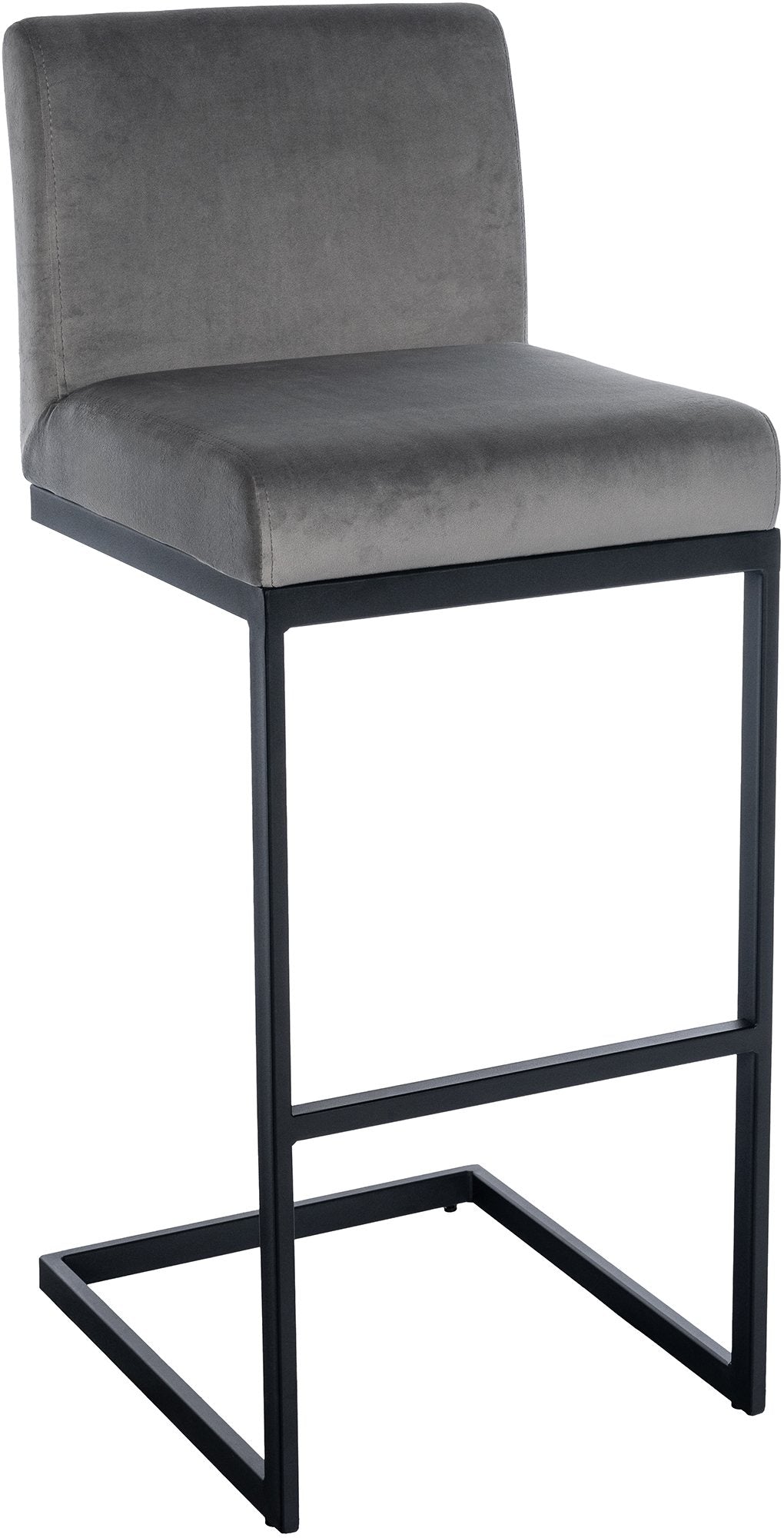 Barhocker - Kruk - Modern Design & Comfort - Fluwelen en Metalen Afwerking Kleur donkergrijs