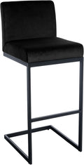 Barhocker - Kruk - Modern Design & Comfort - Fluwelen en Metalen Afwerking Kleur zwart