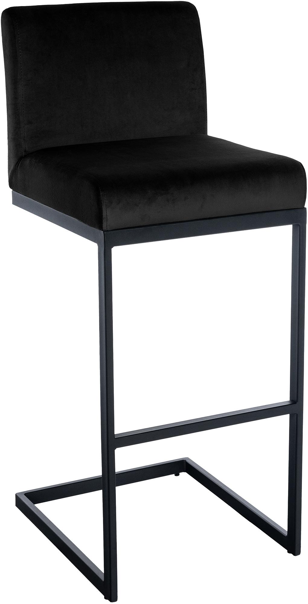 Barhocker - Kruk - Modern Design & Comfort - Fluwelen en Metalen Afwerking Kleur zwart