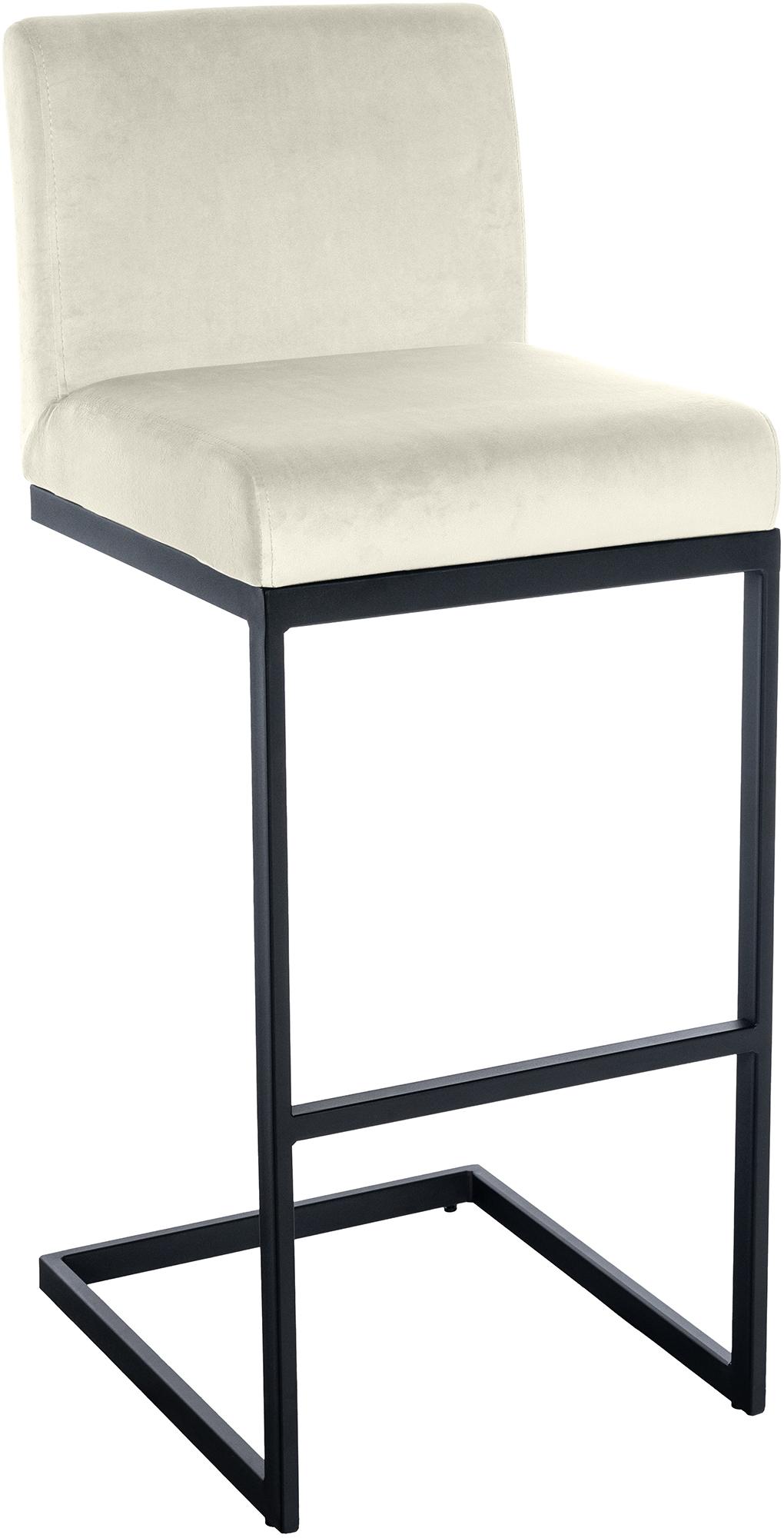 Barhocker - Kruk - Modern Design & Comfort - Fluwelen en Metalen Afwerking Kleur crème