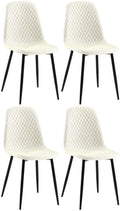 4-delige Set Eetkamerstoelen - Gestoffeerd - Onderhoudsvriendelijk Design Kleur crème Materiaal Stof